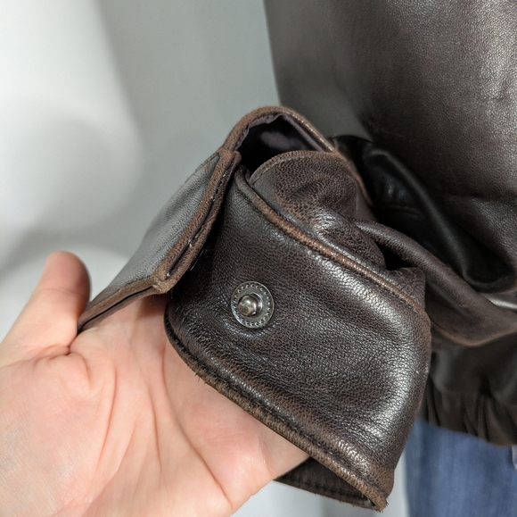 Marc New York Brown Leather Zip Up Jacket XLT - Picture 6 of 11